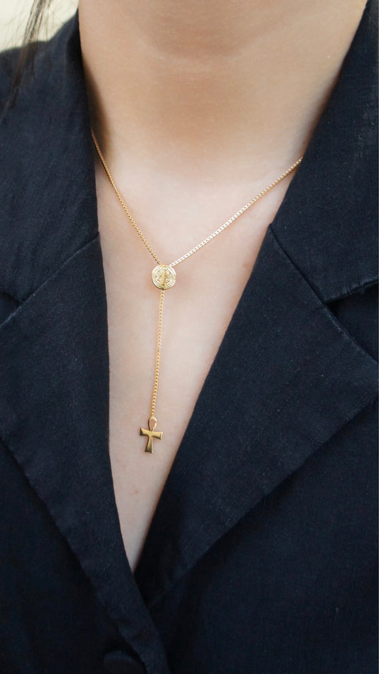 Cross Lariat Necklace