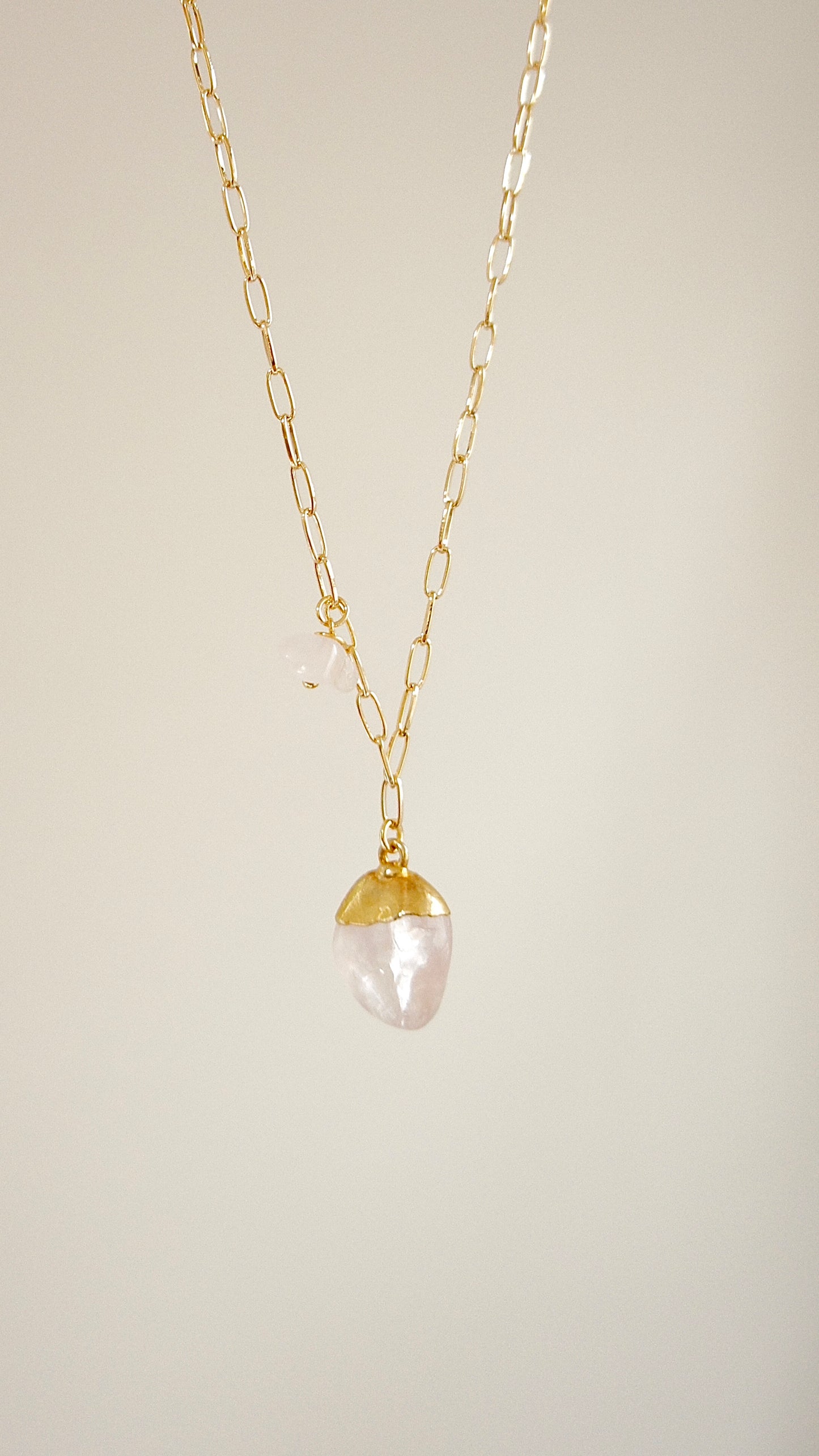 Double Rose Quartz Necklace