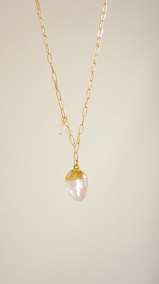 Double Rose Quartz Necklace