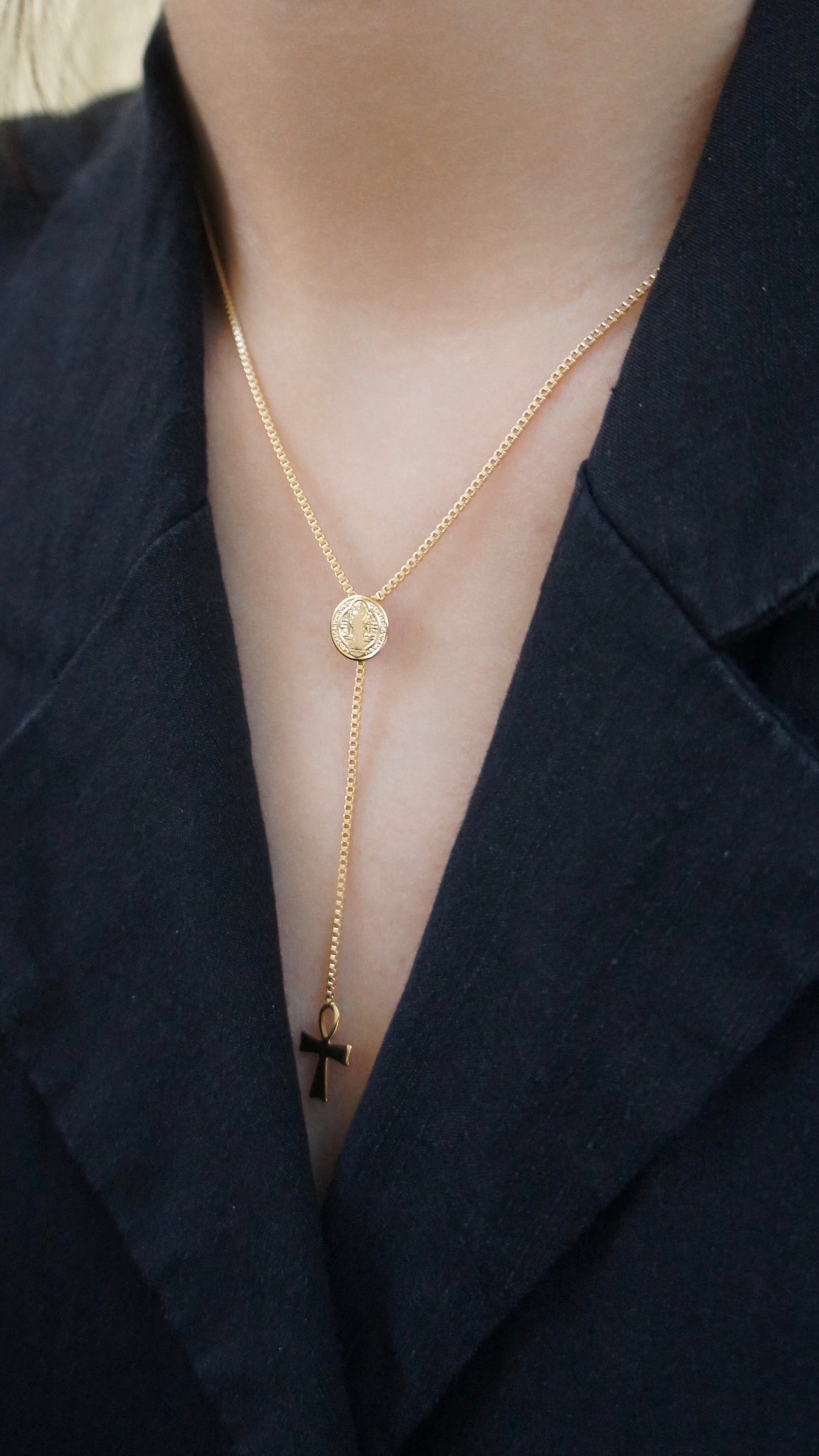 Cross Lariat Necklace