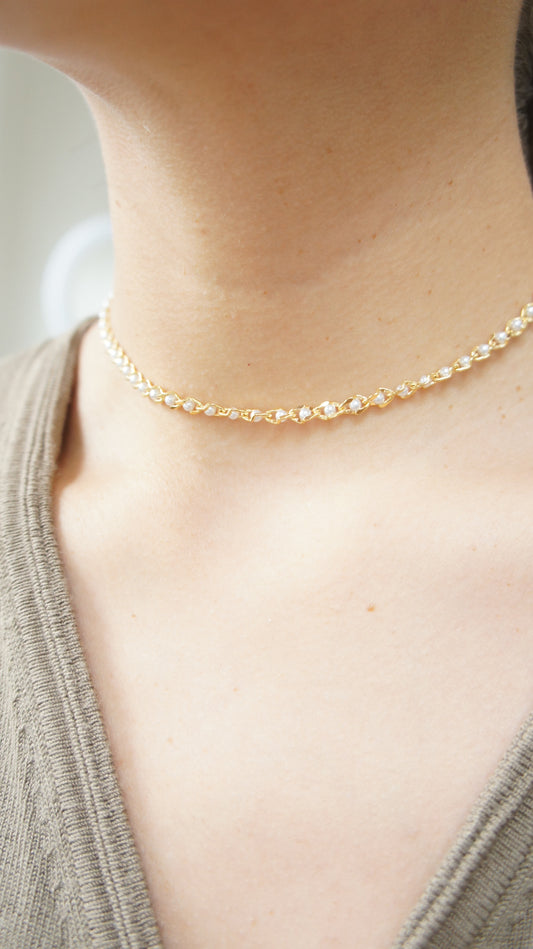 Lourdes Pearl Chain Necklace