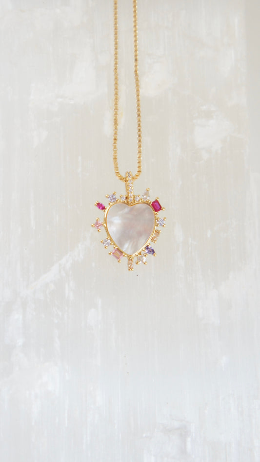 Zully Nacre Heart Necklace