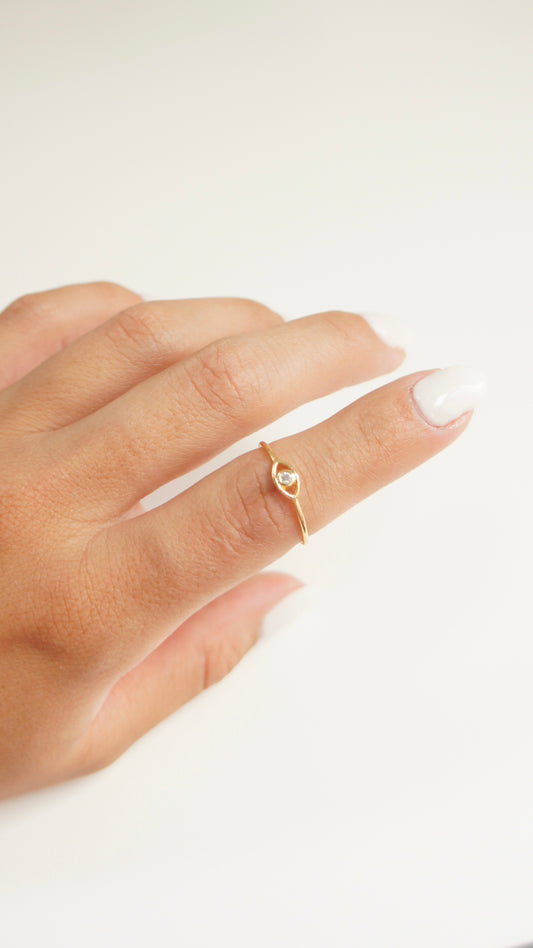 Pearl Evil Eye Ring