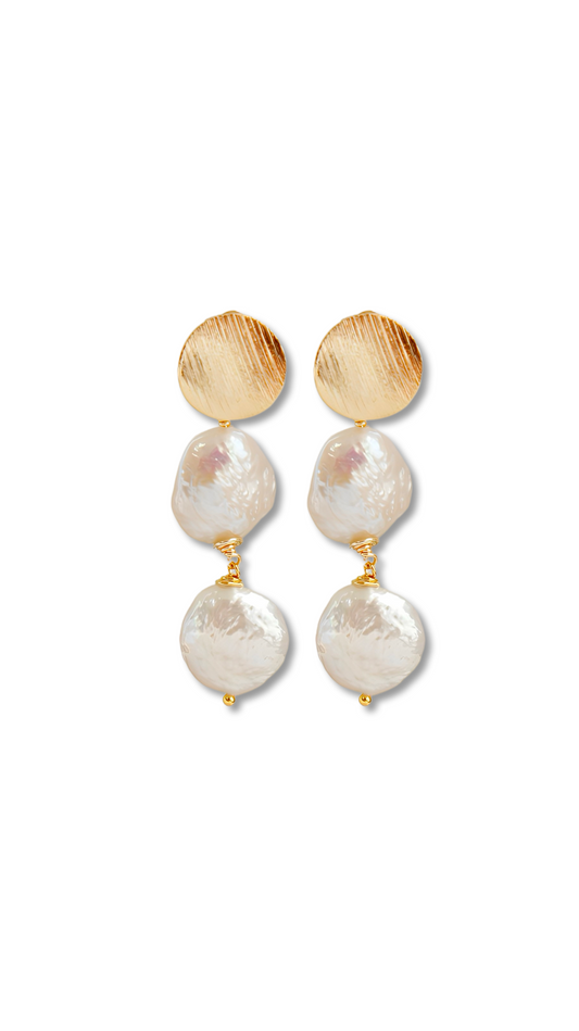 Lyn Double Pearl Earrings