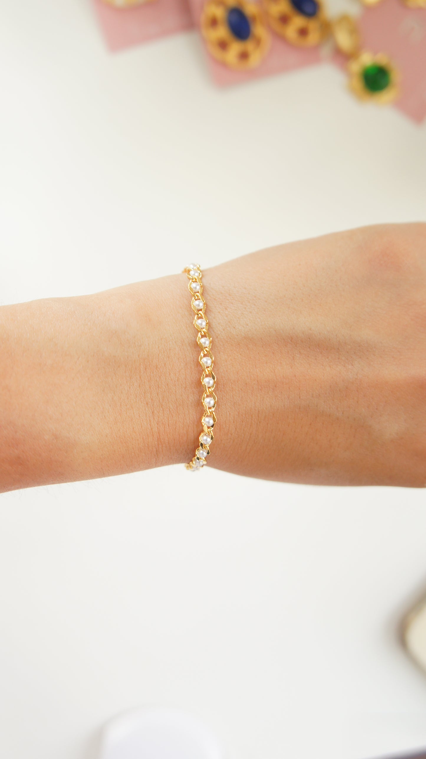 Lourdes Pearl Chain Bracelet