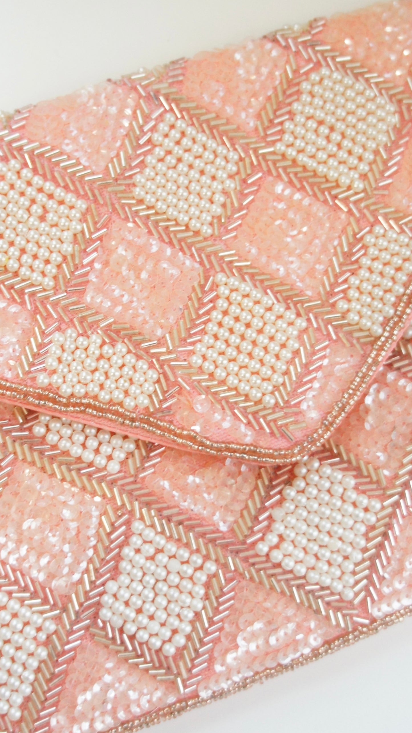 Pink Patterned Clutch Bag